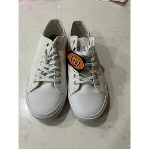 Lugz Lace Up Sneakers Casual Mens Shoes, SZ 8 White Canvas NWT